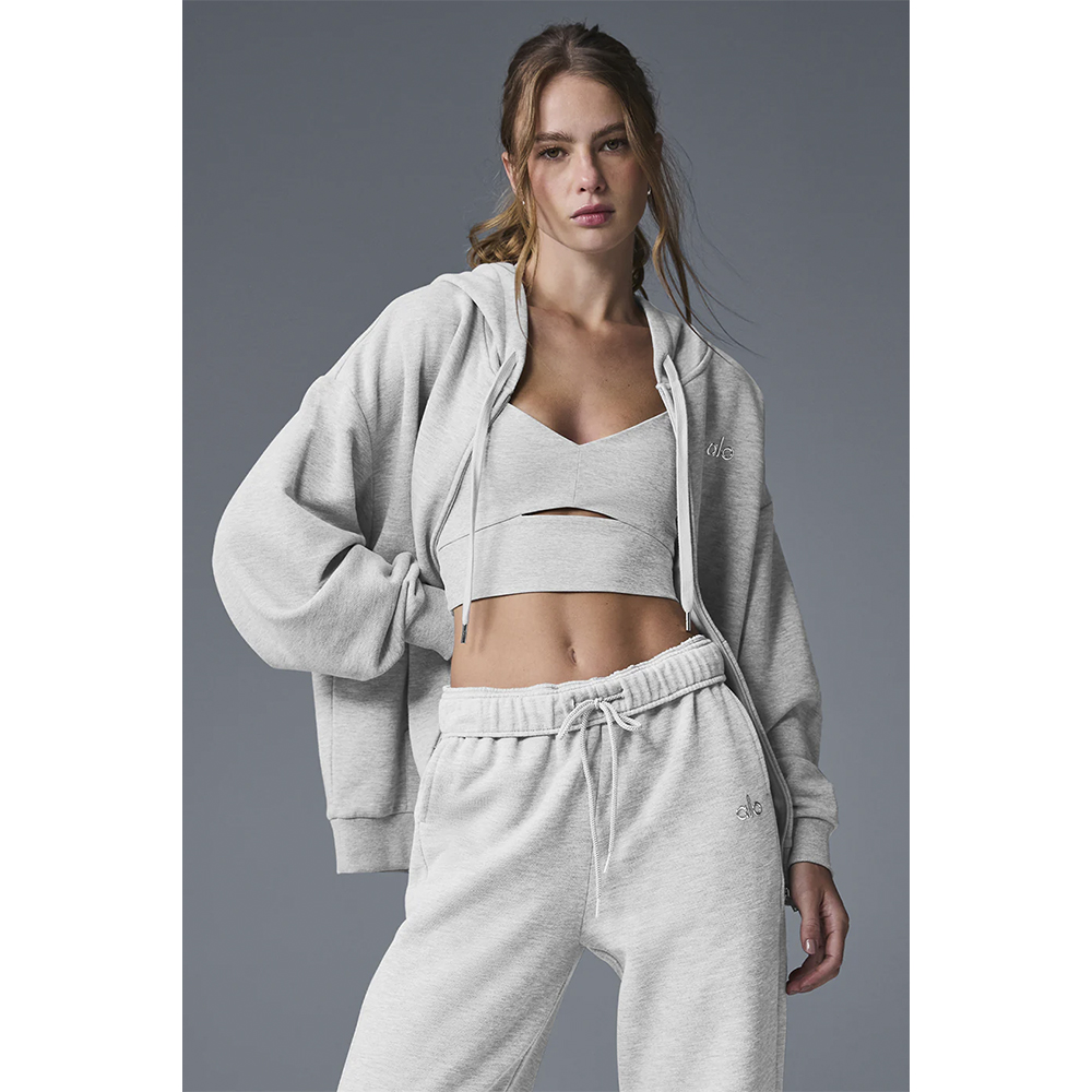 Alo  Zip Hoodie (Grey)