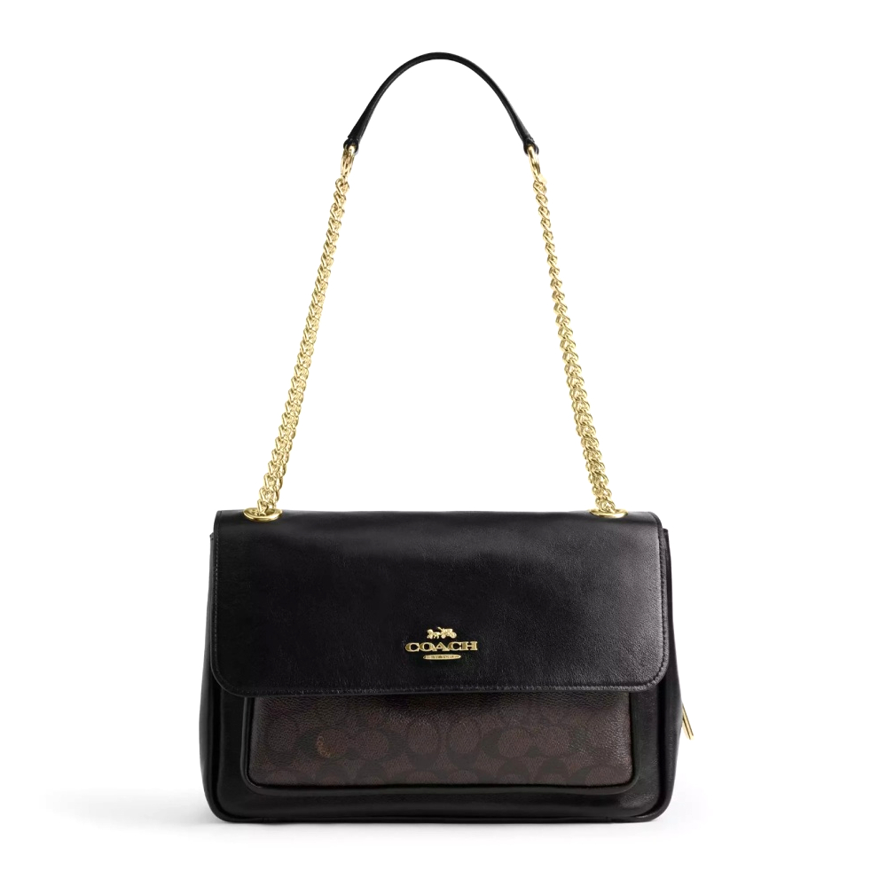 Сумка Coach с цепочкой (Gold/Walnut/Black)
