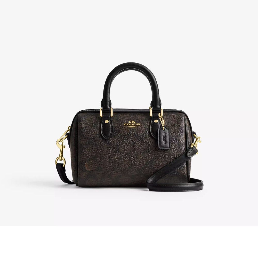 Сумка Coach бочонок (Gold/Walnut/Black)