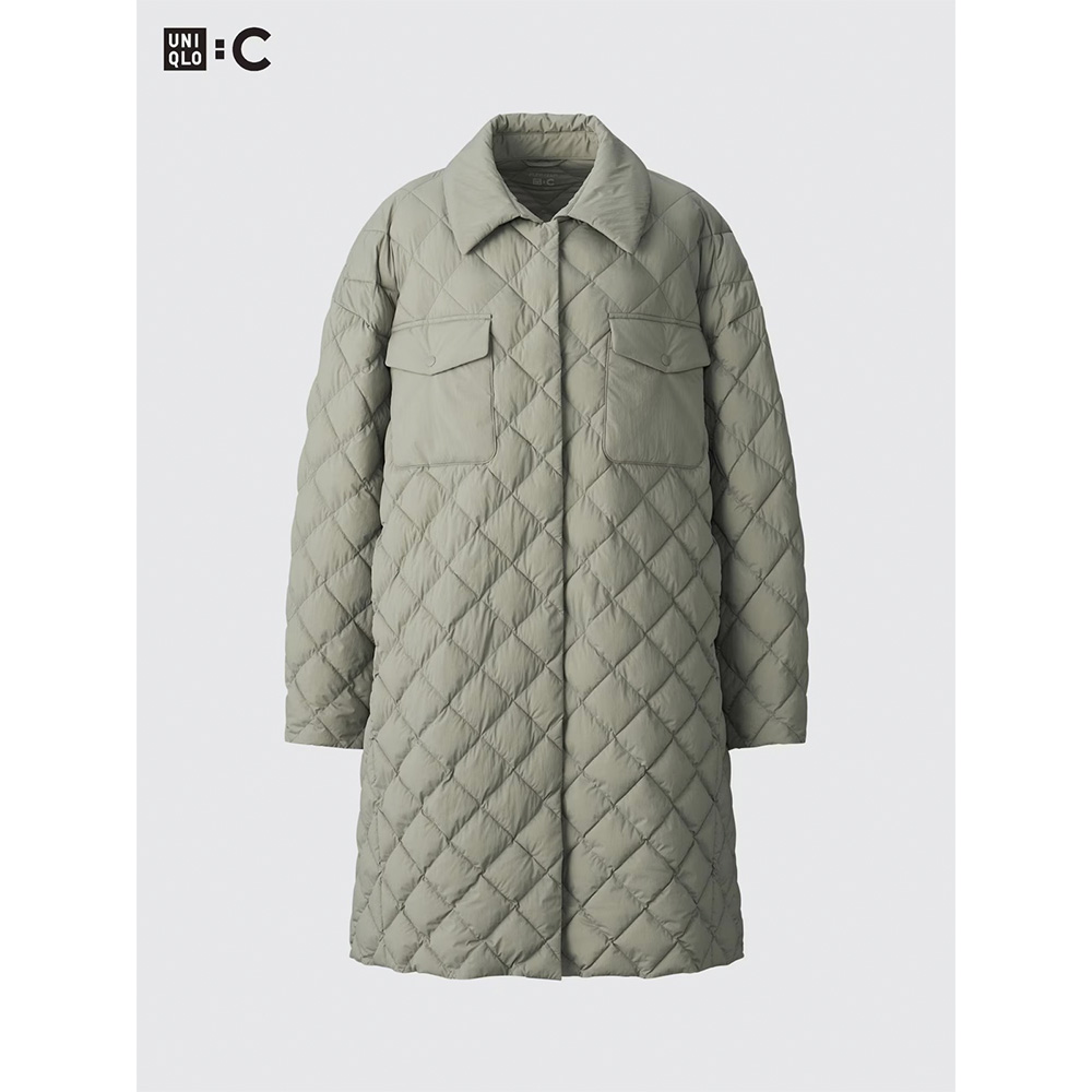 Пальто стеганное Uniqlo (Хаки)