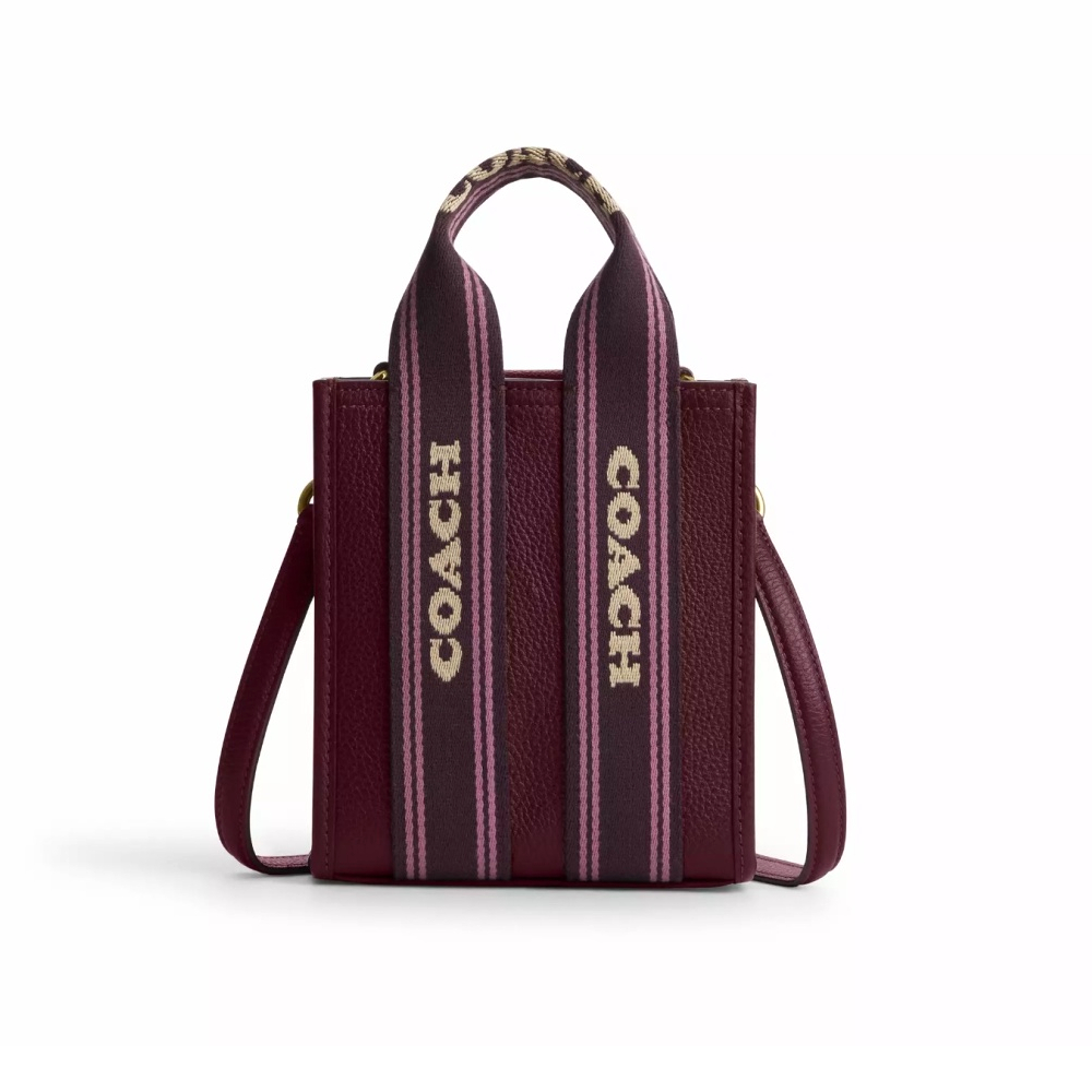 Сумка Coach мини тоут (Gold/Dark Wine)