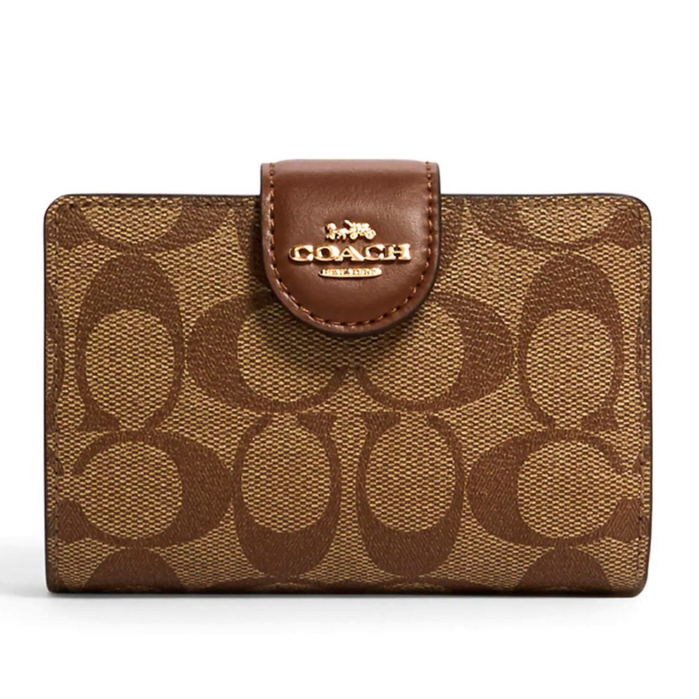 Кошелек Coach на кнопке (Коричневый)