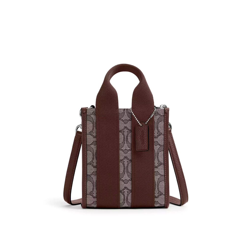 Сумка Coach мини тоут (Silver/Oak/Maple)