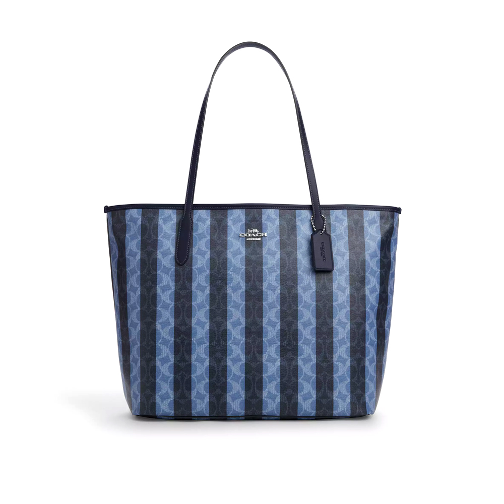 Сумка Coach Large тоут (Silver/Denim/Midnight Navy)