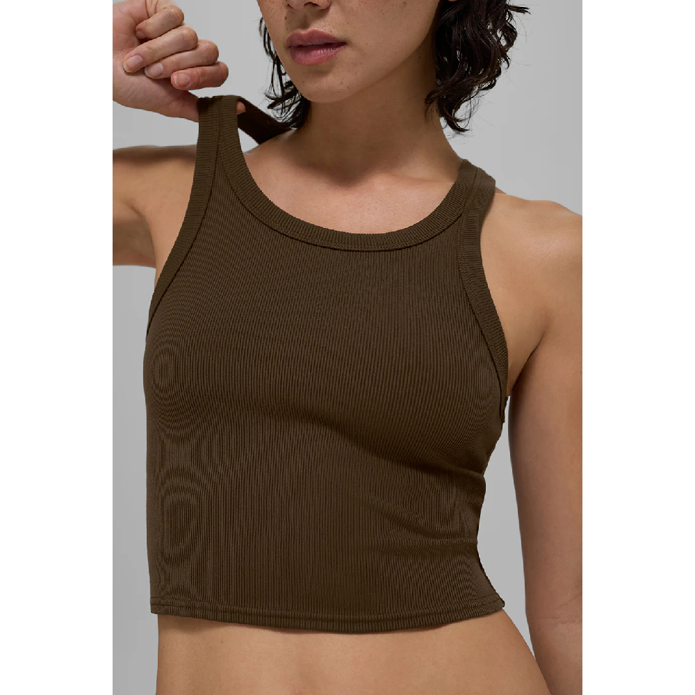 Топ Alo Goddess Ribbed (Espresso)