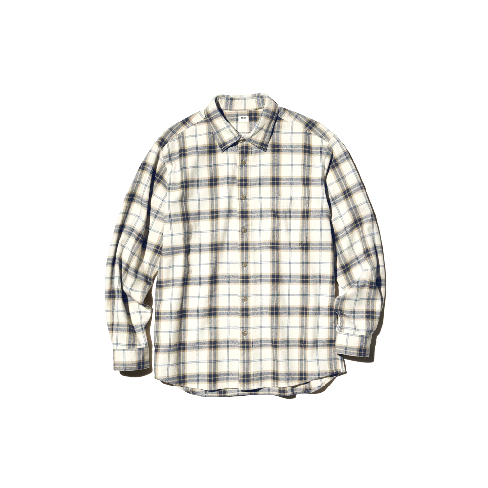 Рубашка в клетку Uniqlo (Natural)
