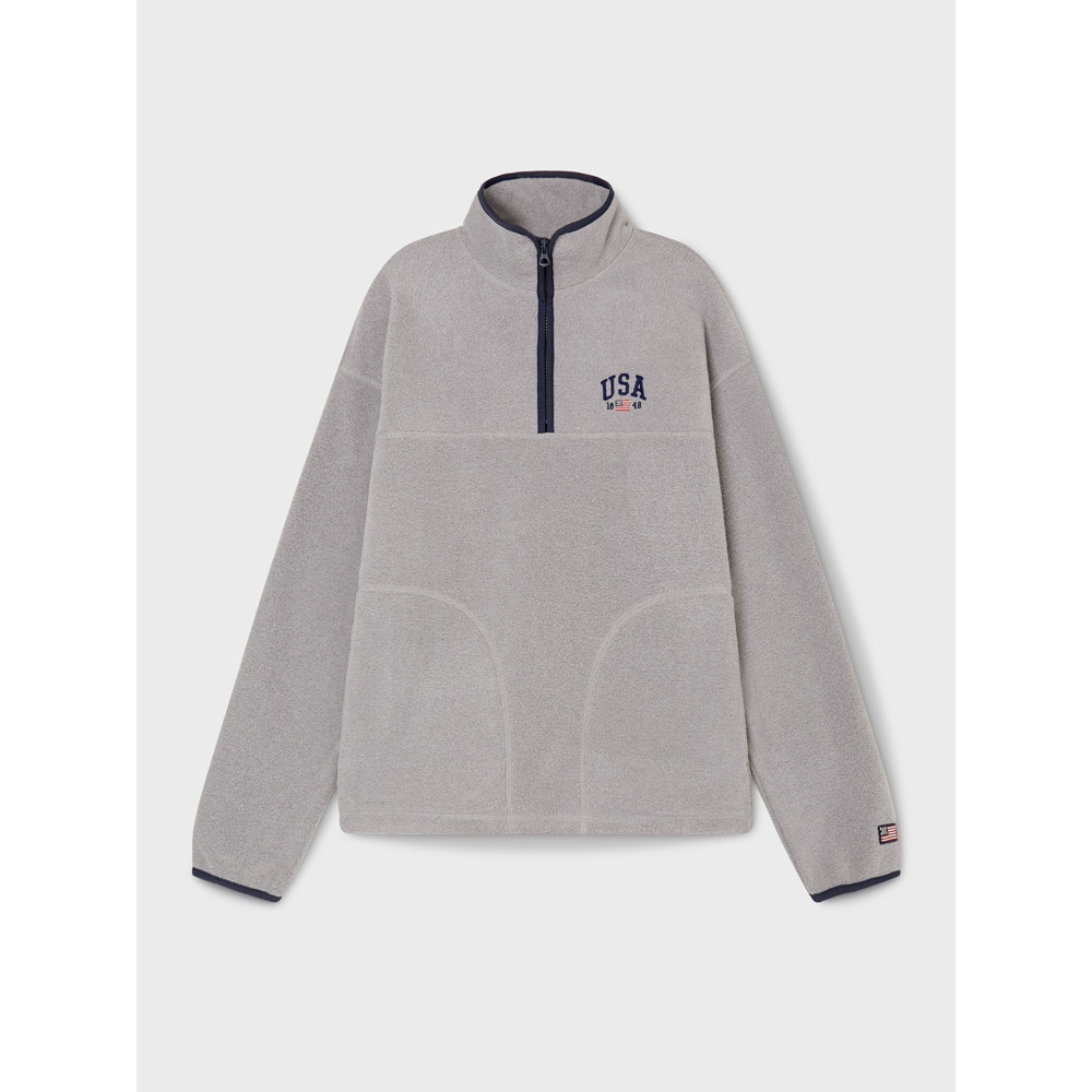 Свитшот Who.A.U флисовый (Light Melange Gray)
