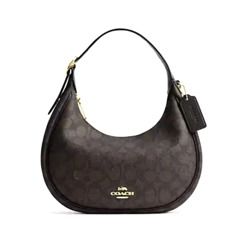 Сумка на плечо Coach с лого (Темно - коричневая)