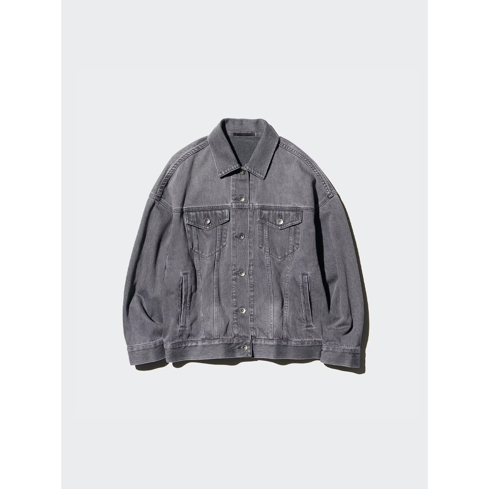 Джинсовая куртка Uniqlo (Серый)