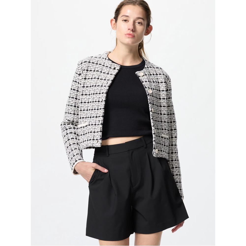 Вязаный короткий жакет Uniqlo (OFF WHITE) 