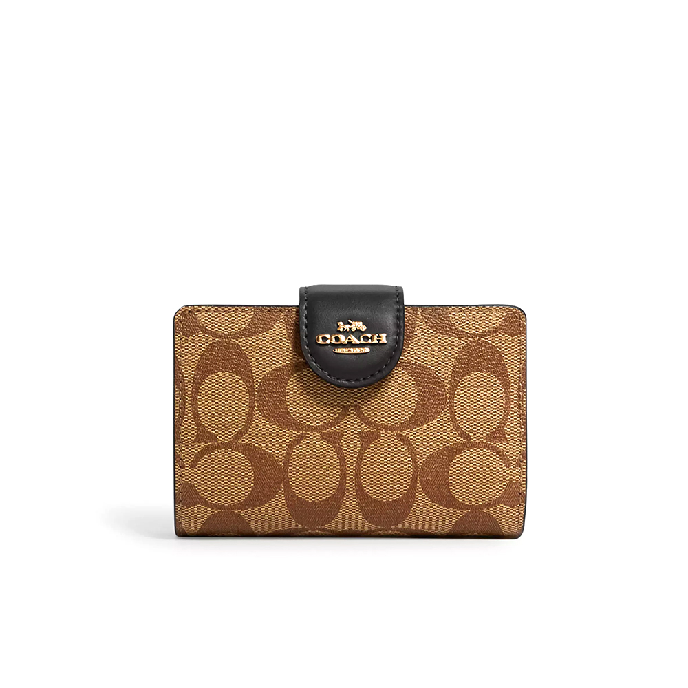 Кошелек Coach на кнопке (Черный)