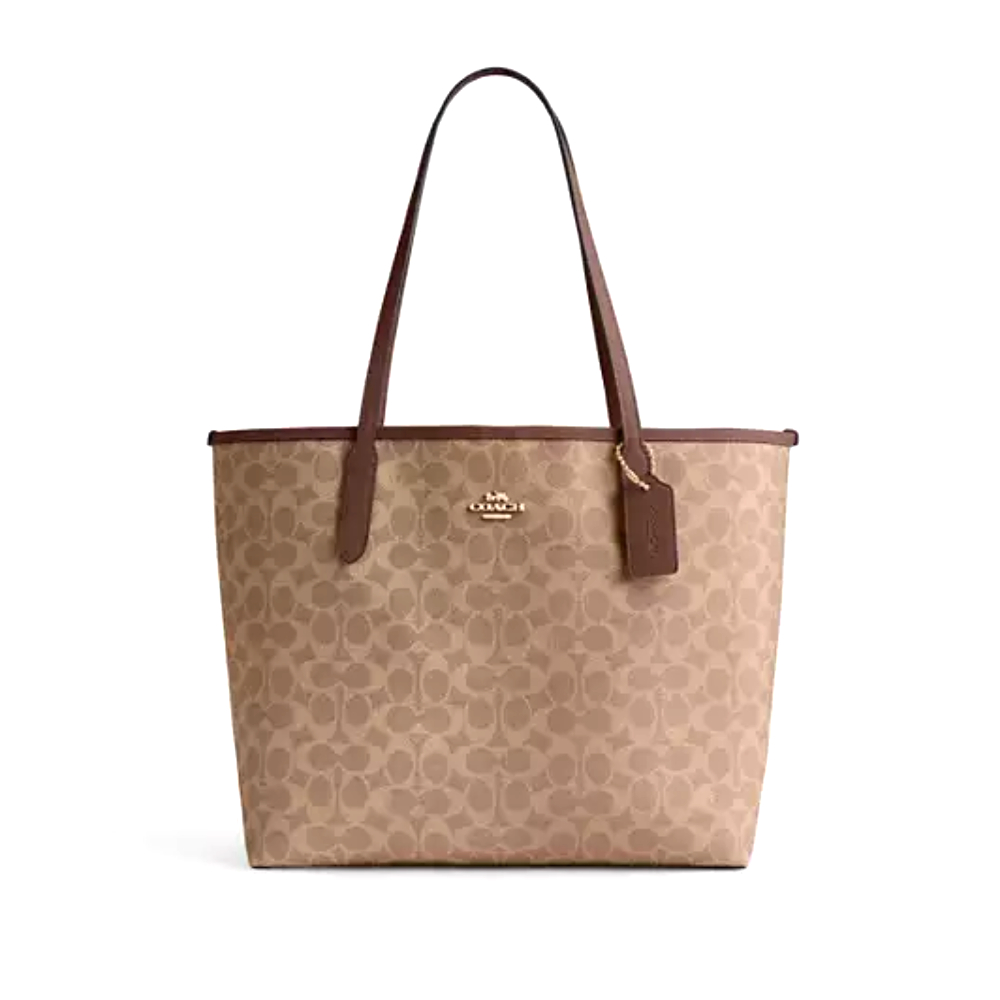 Сумка Coach с логотипом (Gold/Tan/Brown)
