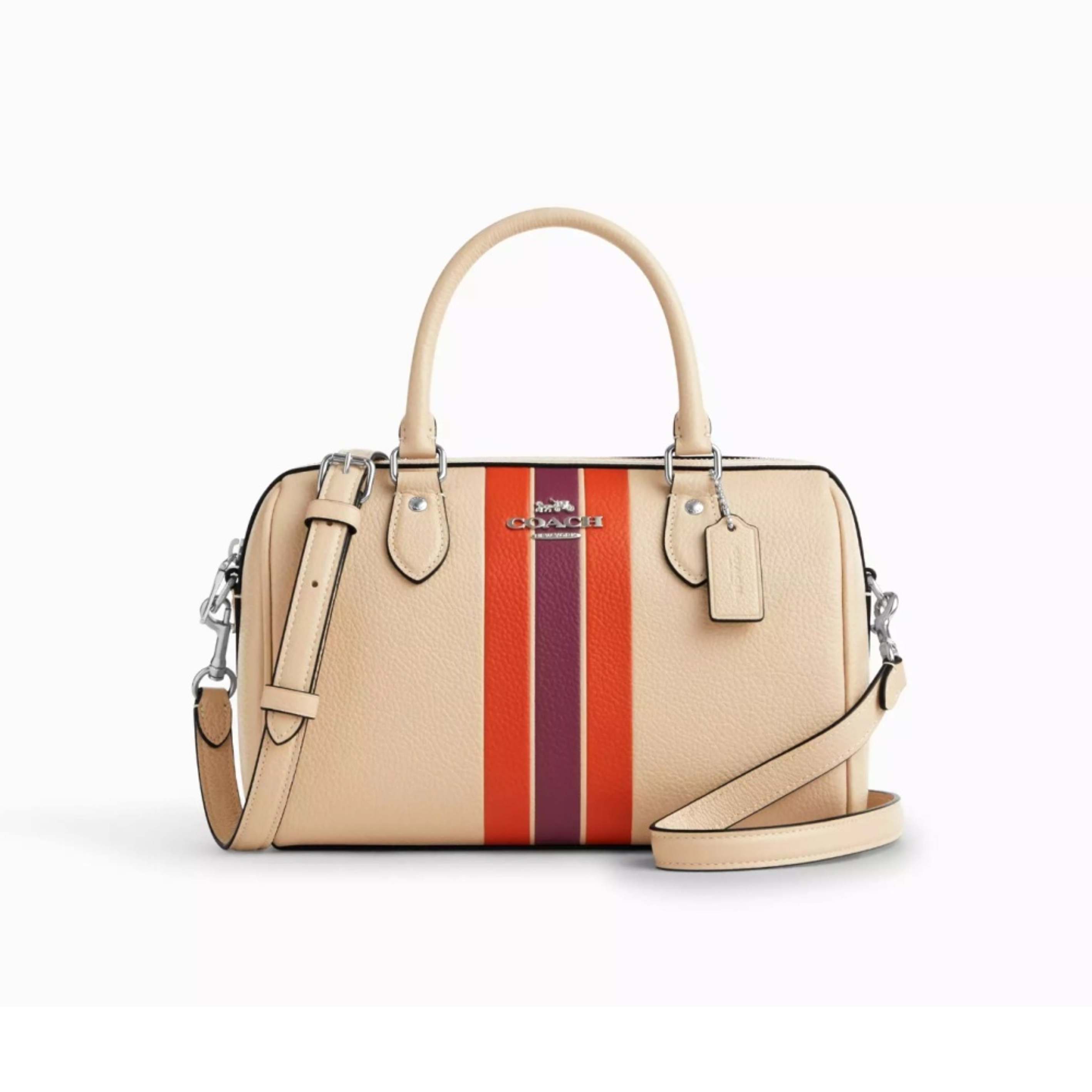 Сумка Coach бочонок (Silver/Ivory Multi)