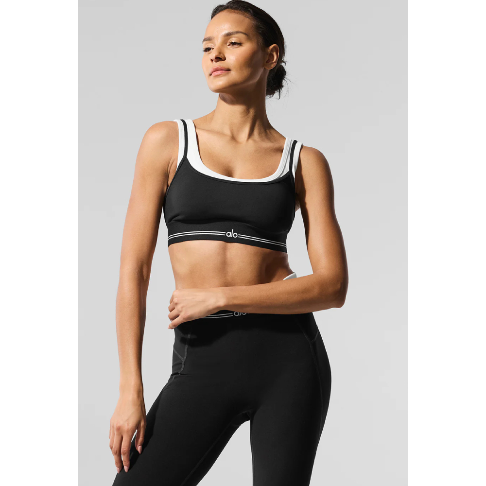 Alo Airbrush Better Together Bra (Black/White)