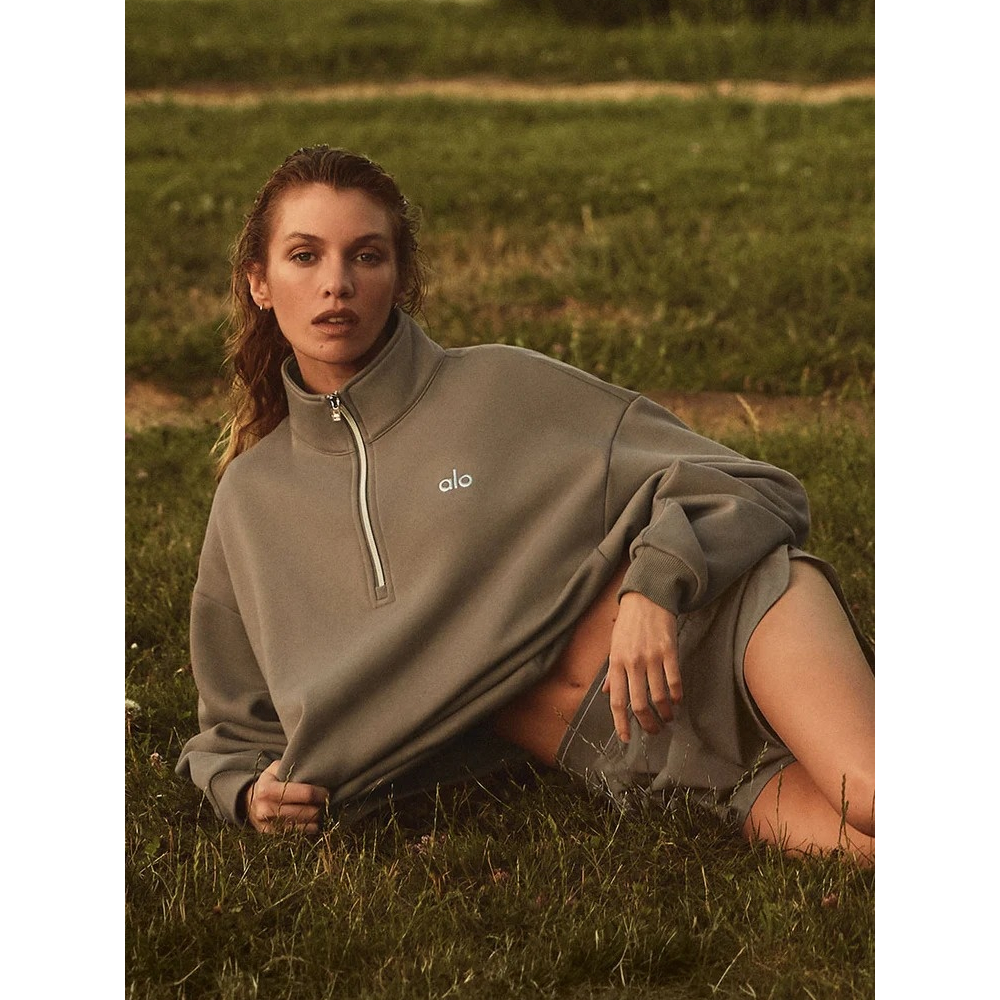 Alo Zip Pullover (Light Cocoa)