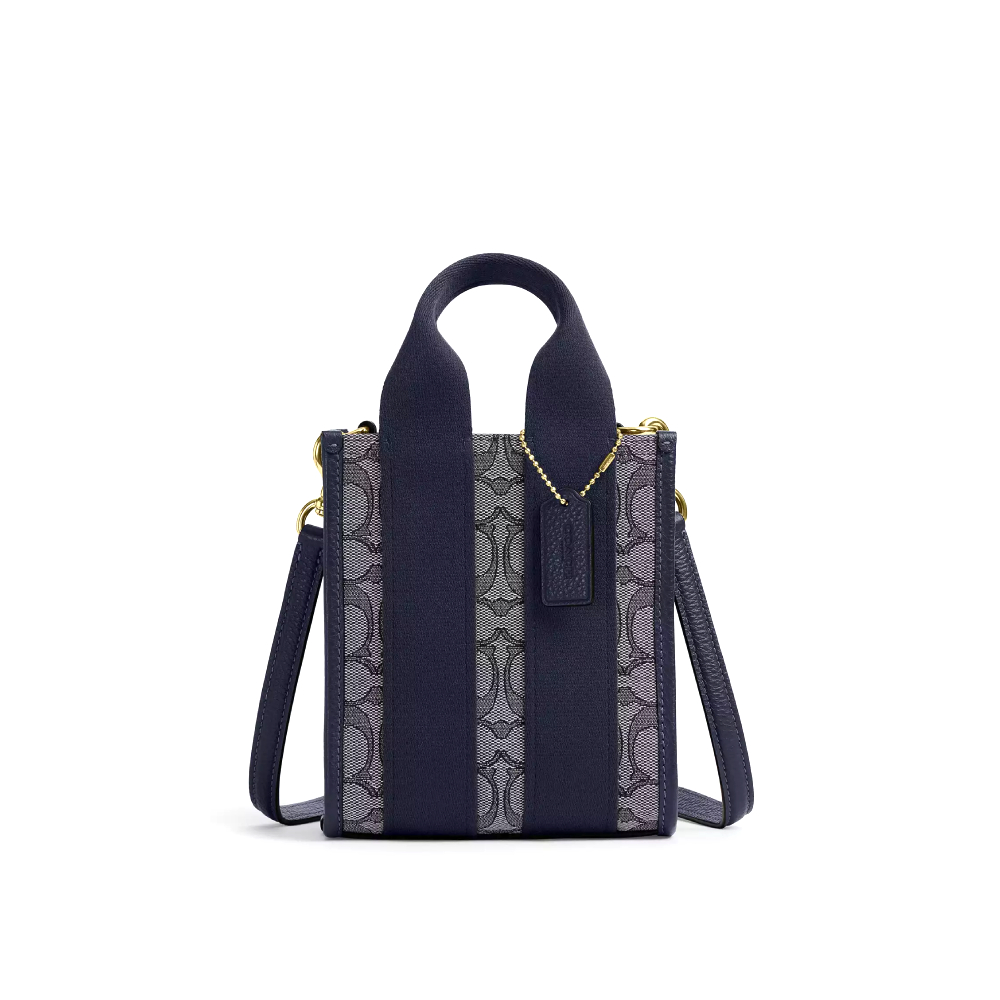 Сумка Coach мини тоут (Gold/Navy/Midnight Navy)