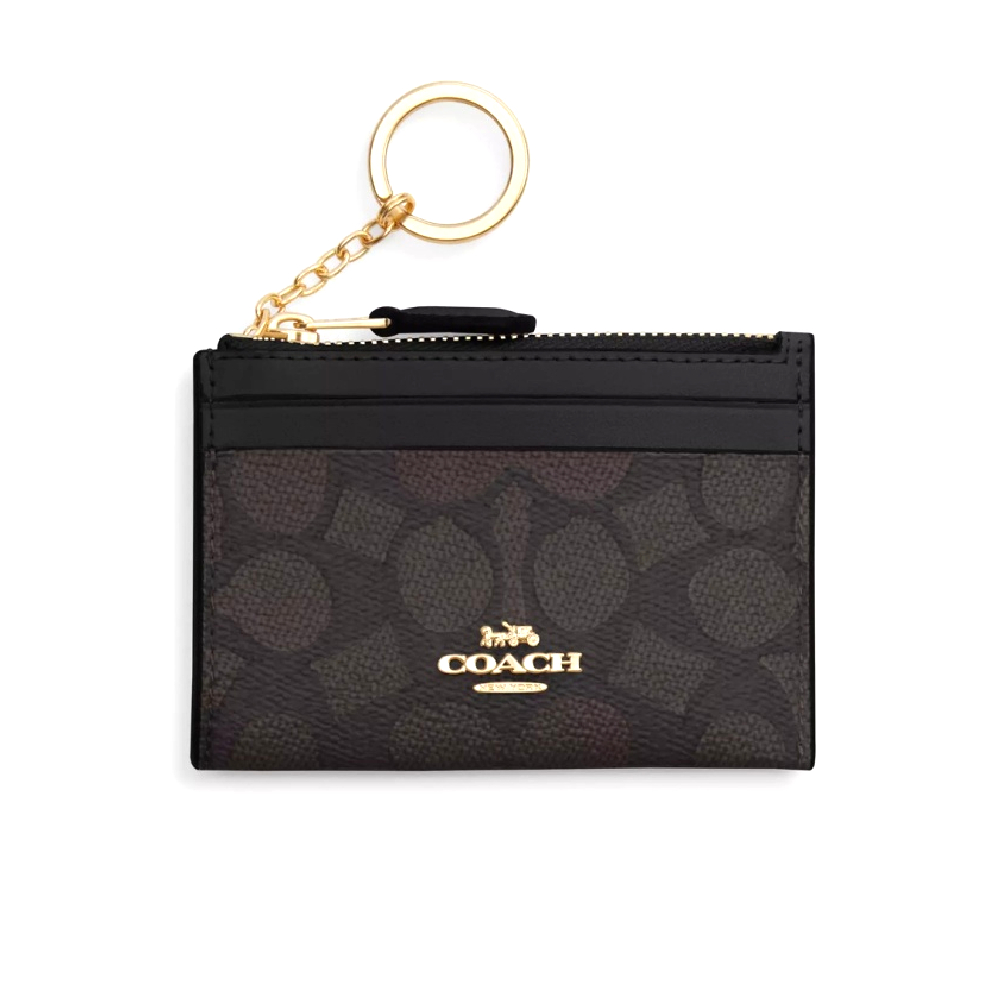 Картхолдер Coach с колечком (Gold/Walnut/Black)